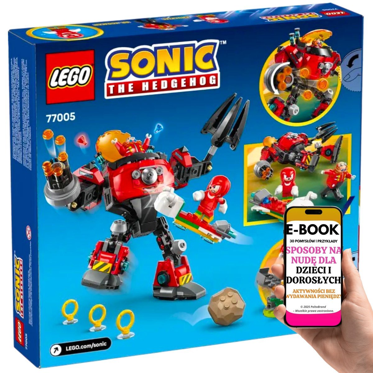 LEGO PREZENT DLA DZIECKA 8+ LEGO Sonic KNUCKLES kontra DR. EGGMAN Zestaw Lego Na Urodziny Święta + EBOOK-3