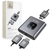 Huby USB - TECH-PROTECT HB07 HUB ADAPTER 2IN1 HDMI 4K 60HZ SPACE GREY - miniaturka - grafika 1