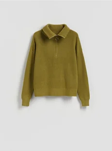 Reserved - Sweter z wiskozą - ciemnozielony - Swetry damskie - miniaturka - grafika 1