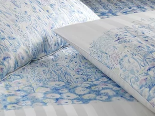 Elegante Poszewka satynowa Summer Garden Blue - Poszewki na poduszki - miniaturka - grafika 1