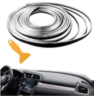 Akcesoria motoryzacyjne - LISTWA TAŚMA OZDOBNA DEKORACYJNA DO SAMOCHODU AUTA SREBRNA - miniaturka - grafika 1