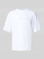 Koszulki męskie - T-shirt o kroju oversized z wyhaftowanym logo - miniaturka - grafika 1