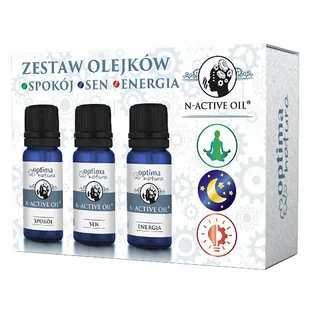 Zestaw N-Active Oil Spokój & Sen & Energia, naturalne olejki eteryczne, 3 x 10 ml - Aromaterapia - miniaturka - grafika 1