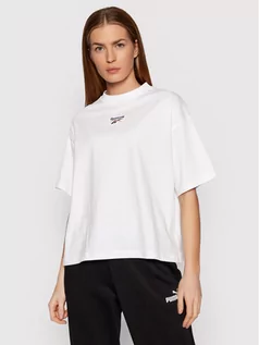 Koszulki sportowe damskie - Reebok T-Shirt Cl Pf Sm H49264 Biały Relaxed Fit - grafika 1