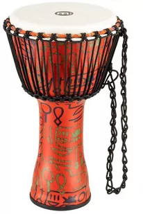 Meinl Percussion Percussion PADJ1-M-F African Djembe z tworzywa sztucznego, Travel Series, Rope Tuned, średnica 25,40 cm (10 cali) (Medium), pharao's script PADJ1-M-F - Instrumenty perkusyjne - miniaturka - grafika 1