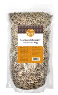 SŁONECZNIK ŁUSKANY ZIARNO GLOBAL FOOD 1kg 1000g - Ziarna i nasiona roślin strączkowych - miniaturka - grafika 1