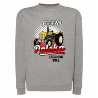 Bluzy męskie - Bluza bez kaptura męska z nadrukiem C-330 ŻÓŁTY TRAKTOR legenda PRL XXL - miniaturka - grafika 1