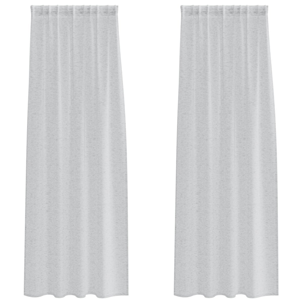vidaXL Zasłony z zasłonami 2 pcs Jasny szary 140 x 245 cm Poliester