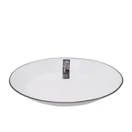 Talerze - Talerz deserowy Moonlight black 18 cm z czarną obwódką biały - miniaturka - grafika 1