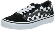 Sneakersy damskie - Vans Authentic dziewczęce sneakersy, Czarny Checker Black True White Pvj, 31.5 EU - miniaturka - grafika 1
