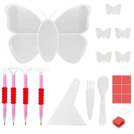 Zabawki kreatywne - Zestaw Tacki i Akcesoria do Haftu Diamentowego - Motyle - Biały - miniaturka - grafika 1