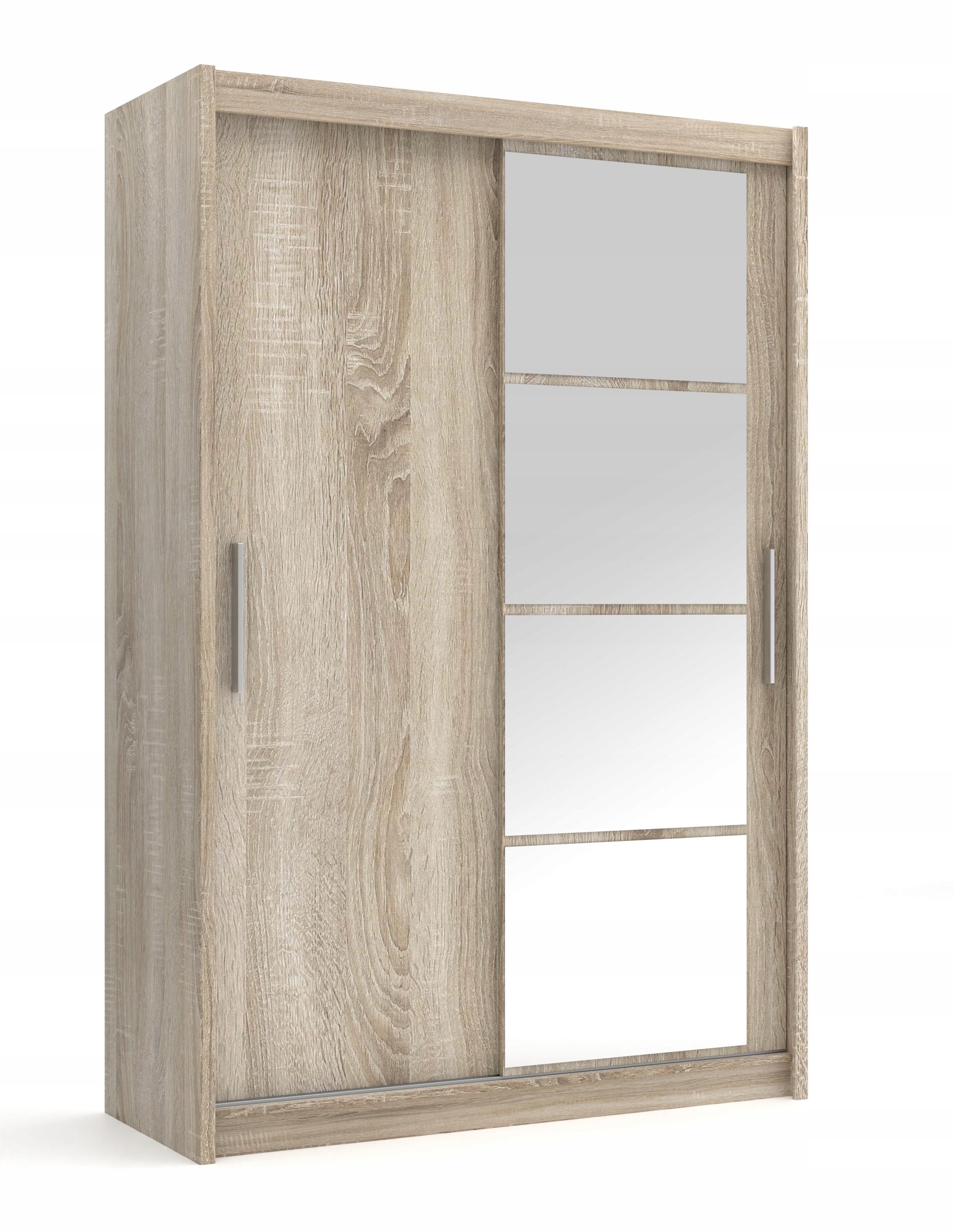 Szafa przesuwna z lustrem półki PREMIUM, sonoma 160cm MARIO