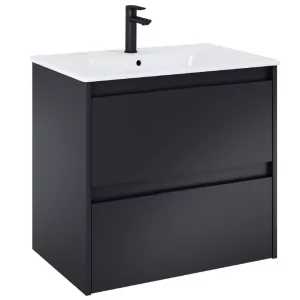 ROCA A852013532 ALPINE zestaw meblowy 2 szufladowy 70 Czarny Mat - Szafki łazienkowe - miniaturka - grafika 1