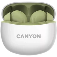 Słuchawki - Canyon TWS-5 BT (CNS-TWS5GR) Biała/Zielona - miniaturka - grafika 1