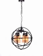 Lampy sufitowe - Lumina Deco Deco LAMPA WISZĄCA INDUSTRIALNA LOFT CZARNA STRADI LDP 11509-4 (BK) - miniaturka - grafika 1