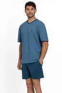 Piżamy męskie - Piżama męska GABRIEL XXL Niebieski - miniaturka - grafika 1