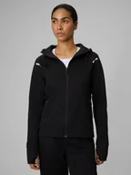 Bluzy damskie - 4F Bluza dresowa slim z kapturem damska - czarna XXL - miniaturka - grafika 1