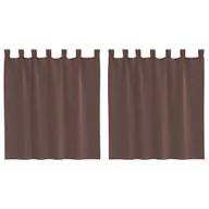 Zasłony - vidaXL Zasłony woalowe z zakładką na górze 2 szt. Brązowe - miniaturka - grafika 1