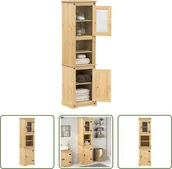 Szafki łazienkowe - The Living Store Szafka łazienkowa Corona 50x40x185 cm lite drewno sosnowe - miniaturka - grafika 1