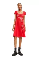 Sukienki - Desigual Damska sukienka Vest_Broadway Road, czerwony, XL - miniaturka - grafika 1