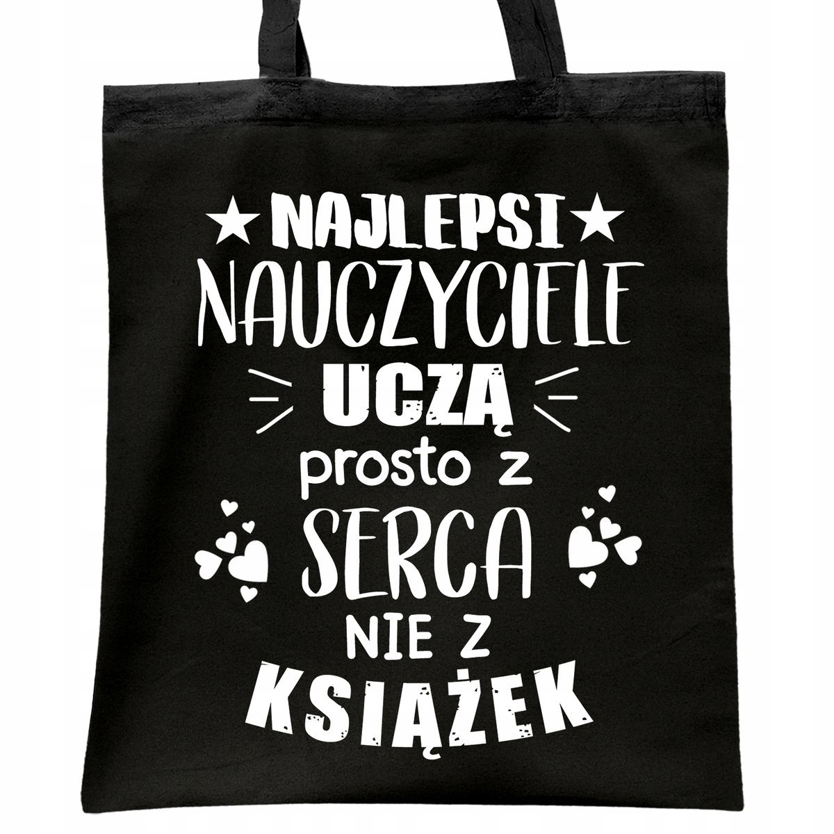 Torba bawełniana czarna na zakupy Dzień Nauczyciela Prezent