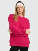 Bluzy damskie - 4F Bluza dresowa nierozpinana bez kaptura damska - różowa XS - miniaturka - grafika 1