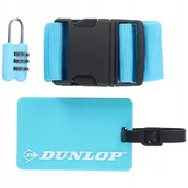 Kłódki - Dunlop Niebieski Zestaw zabezpieczający do bagażu 3w1 Pas/Kłódka/ID - miniaturka - grafika 1