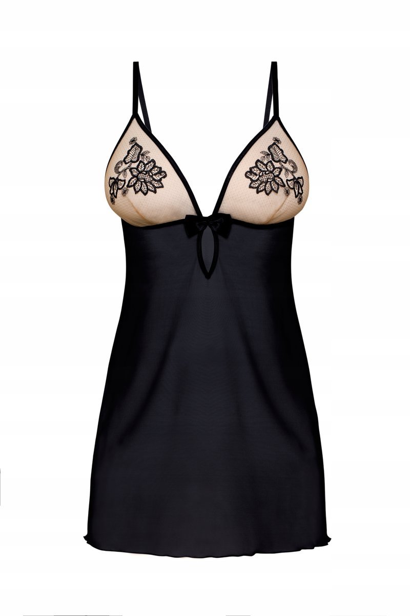 RÓŻA Mehendi damska koszulka nocna CZARNA r. S