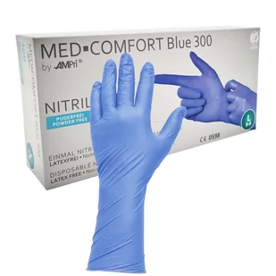 Rękawiczki nitrylowe L niebieskie Ampri Blue 300 100sztuk - Rękawiczki jednorazowe - miniaturka - grafika 1