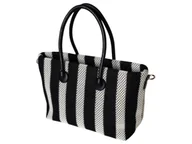 Torebki damskie - Shopper Damska Torba Na Ramię Modna Torebka Listonoszka Miejska, Czarny - miniaturka - grafika 1