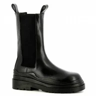 Botki damskie - Czarne skórzane sztyblety damskie CARINII - Carinii - miniaturka - grafika 1