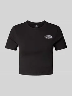 T-shirt krótki z wyhaftowanym logo - Koszulki i topy damskie - miniaturka - grafika 1