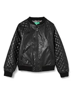 Kurtki i płaszcze dla dziewczynek - United Colors of Benetton Dziewczęca kurtka Giubbotto, czarny 100, M - miniaturka - grafika 1