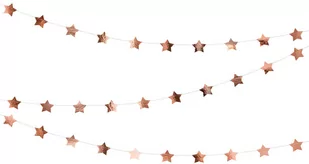Girlanda baner Gwiazdki różowe złoto - 360 cm - 1 szt. - Sylwester - miniaturka - grafika 1