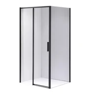 Kabiny prysznicowe - Czarna prostokątna kabina prysznicowa Super Slim Nova 100x80 drzwi rozsuwane - miniaturka - grafika 1
