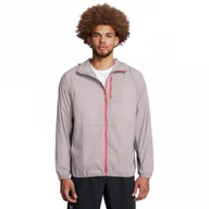 Kurtki męskie - Męska kurtka do biegania Under Armour Launch Lightweight Jacket - beżowa - UNDER ARMOUR - miniaturka - grafika 1