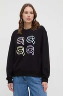 Bluzy damskie - Karl Lagerfeld bluza bawełniana damska kolor czarny z aplikacją - miniaturka - grafika 1