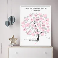 Pamiątka Pierwszej Komunii Świętej - Pamiątka KSIĘGA gości na odpisy KOMUNIA plakat + ramka a3, pamiątka komunii - miniaturka - grafika 1
