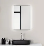 Lustra - Lustro łazienkowe z oświetleniem Talos Loft 50 x 70 cm - wysokiej jakości aluminiowa rama z przełącznikiem - podświetlane lustro z neutralnym białym światłem - lustro łazienkowe - miniaturka - grafika 1