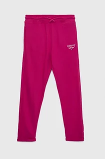 Spodnie i spodenki dla dziewczynek - Tommy Hilfiger spodnie dresowe dziecięce kolor różowy gładkie - grafika 1
