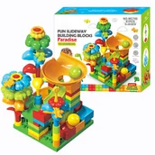 Klocki - DUŻE KLOCKI KWIATY KWIATKI + KULODROM TOR KULKOWY KONSTRUKCYJNE 94 el 2w1 - miniaturka - grafika 1