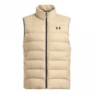 Kamizelki męskie - Męski bezrękawnik puchowy pikowany Under Armour Legend Down Vest - beżowy - UNDER ARMOUR - miniaturka - grafika 1