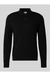 Sweter z dzianiny z kołnierzykiem polo - CK Calvin Klein - Swetry męskie - miniaturka - grafika 1