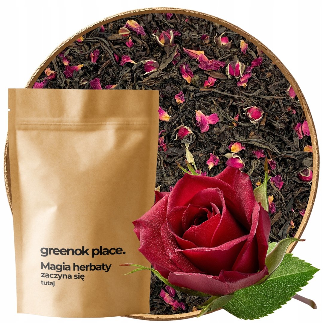 Herbata czarna Różana Fantazja 1000g Ceylon pąki płatek róży