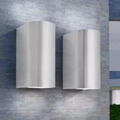 Lampy ścienne - vidaXL Lampy ścienne zewnętrzne 2 szt., stal nierdzewna, okrągłe góra/dół - miniaturka - grafika 1