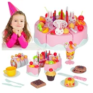 Zabawki AGD - Tort Urodzinowy Do Krojenia Kuchnia Zabawkowe Jedzenie Akcesoria 75 El. - miniaturka - grafika 1