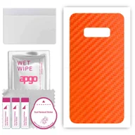 Szkła hartowane na telefon - Folia naklejka skórka strukturalna na TYŁ do Samsung Galaxy S10e -  Carbon Pomarańczowy - apgo SKINS - miniaturka - grafika 1