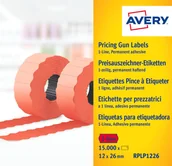 Etykiety samoprzylepne i bloki etykiet - Avery Zweckform Etykiety cenowe w rolce do metkownicy jednorzędowej Zweckform; trwałe; 1500 etyk./rolka; 10 rolek/op.; 12 x 26 mm, czerwone - miniaturka - grafika 1