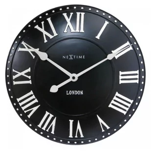 Nextime Zegar ścienny London Roman Black 3083 ZW - (NeXtime 3083 ZW) - Zegary - miniaturka - grafika 1