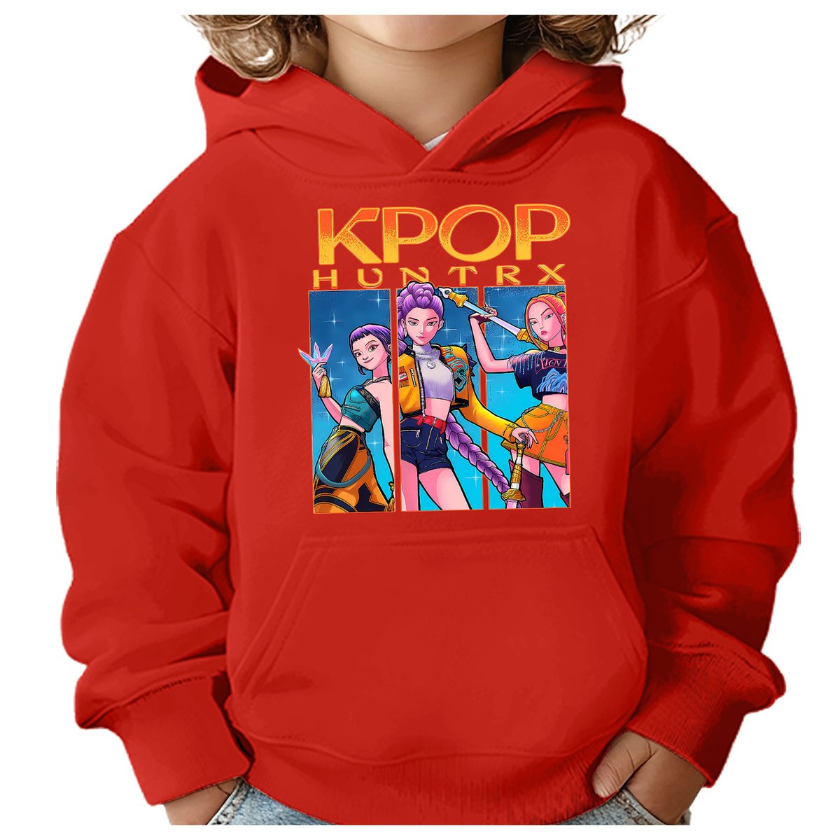 BLUZA DZIECIĘCA K-POPOWE ŁOWCZYNIE DEMONÓW HUNTRIX 104 Z KAPTUREM